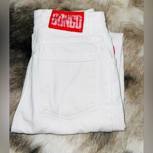 Vintage Bongo Jeans Womens 5- White  High Rise Tapered Mom Denim 90s Y2K